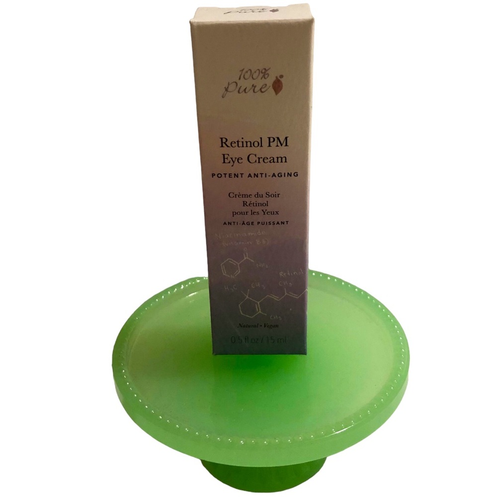 100 % Pure Retinol PM Eye Cream Clean Beauty Natural Organic Skin Care Vegan